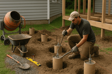 Столбчатый фундамент под веранду
