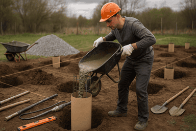 Как залить столбчатый фундамент